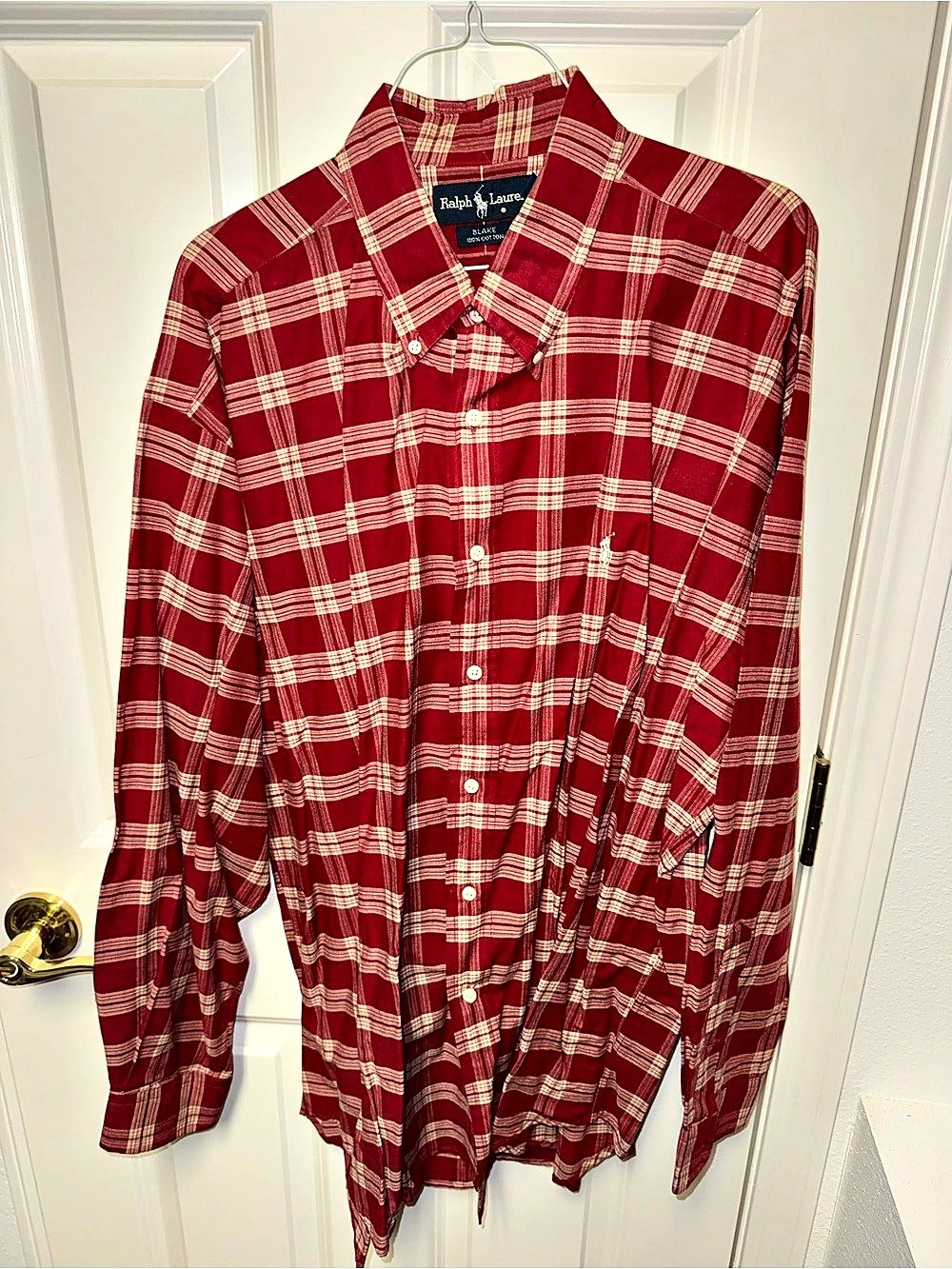 Ralph Lauren Blake Plaid Long Sleeve Button-Down Shirt Cotton